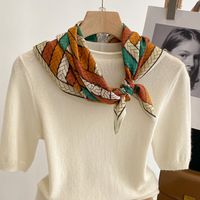 Women's Simple Style Color Block Stripe Polyester Silk Scarf main image 4