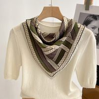 Women's Simple Style Color Block Stripe Polyester Silk Scarf main image 2