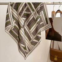 Women's Simple Style Color Block Stripe Polyester Silk Scarf sku image 2