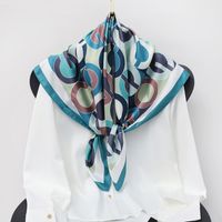 Women's Vintage Style Letter Polyester Silk Scarf main image 3