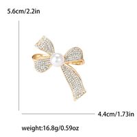 Elegant Glam Bow Knot Alloy Plating Inlay Artificial Pearls Rhinestones Women's Brooches main image 2