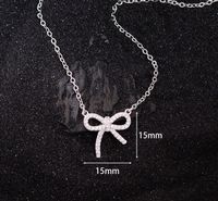 Copper Simple Style Bow Knot Plating Inlay Rhinestones Pendant Necklace main image 2