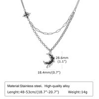 Simple Style Star Moon 201 Stainless Steel Alloy Men's Pendant Necklace sku image 1