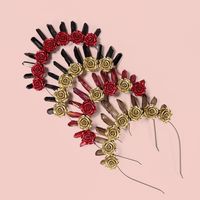 Women's Punk Geometric Solid Color Flower Synthetic Resin Gem Hair Band main image 1