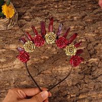 Women's Punk Geometric Solid Color Flower Synthetic Resin Gem Hair Band sku image 4