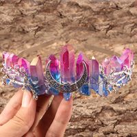 Women's Vintage Style Color Block Alloy Inlay Gem Crystal Hair Band Crown sku image 9