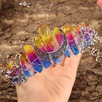 Women's Vintage Style Color Block Alloy Inlay Gem Crystal Hair Band Crown sku image 8