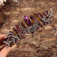 Women's Vintage Style Color Block Alloy Inlay Gem Crystal Hair Band Crown sku image 7