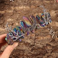 Women's Vintage Style Color Block Alloy Inlay Gem Crystal Hair Band Crown sku image 5