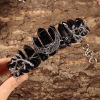 Women's Vintage Style Color Block Alloy Inlay Gem Crystal Hair Band Crown sku image 2