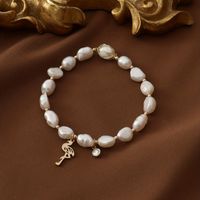Elegant Baroque Style Geometric Natural Stone Freshwater Pearl Copper Bracelets In Bulk main image 3