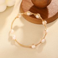 Elegant Baroque Style Geometric Natural Stone Freshwater Pearl Copper Bracelets In Bulk main image 6