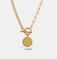 Vintage Style Simple Style Round Letter Titanium Steel Plating 18k Gold Plated Pendant Necklace main image 2