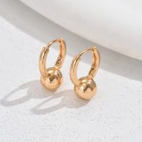 1 Pair Sweet Round Heart Shape Plating Copper 18K Gold Plated Huggie Earrings main image 5