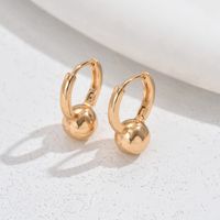 1 Pair Sweet Round Heart Shape Plating Copper 18K Gold Plated Huggie Earrings sku image 2