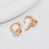 1 Pair Sweet Round Heart Shape Plating Copper 18K Gold Plated Huggie Earrings main image 6