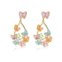 1 Pair Glam Simple Style Butterfly Enamel Plating 304 Stainless Steel 18K Gold Plated Drop Earrings main image 6