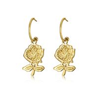 1 Pair Romantic Rose Plating 304 Stainless Steel 18K Gold Plated Drop Earrings main image 7