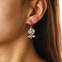 1 Pair Romantic Rose Plating 304 Stainless Steel 18K Gold Plated Drop Earrings main image 3