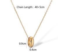 304 Stainless Steel 18K Gold Plated Simple Style Plating Inlay Geometric Circle Zircon Necklace main image 2