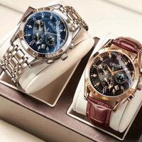 Business Solid Color Single Folding Buckle Quartz Men's Watches main image 1