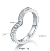 Sterling Silver Simple Style Round Gra Plating Inlay Moissanite Rings main image 2