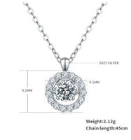 Sterling Silver Simple Style Shiny Round Gra Plating Inlay Moissanite Pendant Necklace main image 2