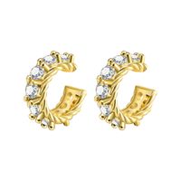 1 Piece Simple Style Geometric Plating Inlay Brass Zircon Gold Plated Ear Cuffs main image 6