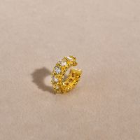 1 Piece Simple Style Geometric Plating Inlay Brass Zircon Gold Plated Ear Cuffs sku image 1