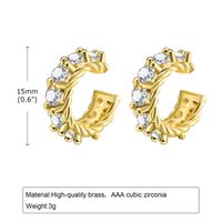 1 Piece Simple Style Geometric Plating Inlay Brass Zircon Gold Plated Ear Cuffs main image 2