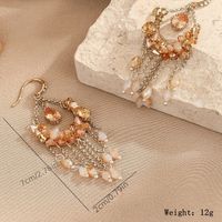 1 Pair Glam Shiny Water Droplets Tassel Flower Plating Inlay Copper Artificial Crystal Artificial Pearls Drop Earrings sku image 4