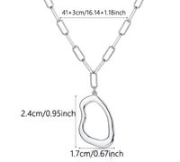 Sterling Silver Simple Style Irregular Solid Color Plating Pendant Necklace main image 2