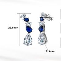 1 Pair Simple Style Water Droplets Polishing Plating Inlay Sterling Silver Zircon Drop Earrings main image 2