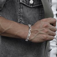 Simple Style Solid Color 304 Stainless Steel Handmade Men's Bracelets main image 5