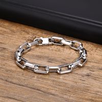 Simple Style Solid Color 304 Stainless Steel Handmade Men's Bracelets main image 1