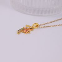 Wholesale Elegant Sweet Shiny Flower Parrot Stainless Steel Copper Plating Inlay Zircon Pendant Necklace main image 10