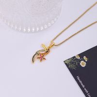 Wholesale Elegant Sweet Shiny Flower Parrot Stainless Steel Copper Plating Inlay Zircon Pendant Necklace main image 8