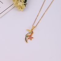 Wholesale Elegant Sweet Shiny Flower Parrot Stainless Steel Copper Plating Inlay Zircon Pendant Necklace main image 5