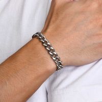 Simple Style Solid Color Stainless Steel Men's Bracelets main image 11