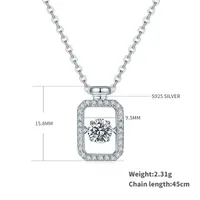 Argent Sterling Style Simple Brillant Bouteille Placage Incruster Moissanite Collier main image 2