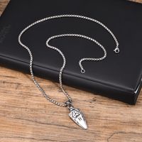 Hip-Hop Retro Solid Color 304 Stainless Steel Inlay Zircon Men's Pendant Necklace main image 7