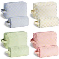 Basic Lattice Cotton Sequins Square Makeup Bags main image 1