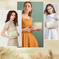 Basic Lattice Cotton Sequins Square Makeup Bags main image 5