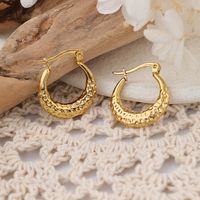 1 Pair IG Style Semicircle Plating 304 Stainless Steel Hoop Earrings main image 3