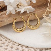 1 Pair IG Style Semicircle Plating 304 Stainless Steel Hoop Earrings main image 6