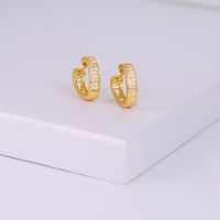 1 Paar Elegant Einfacher Stil Herzform Inlay Kupfer Zirkon 18 Karat Vergoldet Reif Ohrringe main image 3