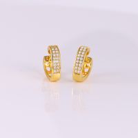 1 Pair Elegant Simple Style Heart Shape Inlay Copper Zircon 18K Gold Plated Hoop Earrings main image 1