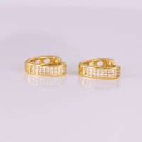 1 Pair Elegant Simple Style Heart Shape Inlay Copper Zircon 18K Gold Plated Hoop Earrings main image 7