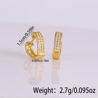 1 Paar Elegant Einfacher Stil Herzform Inlay Kupfer Zirkon 18 Karat Vergoldet Reif Ohrringe main image 2