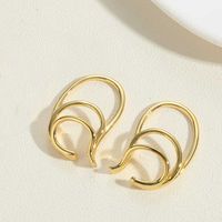 1 Pair Vintage Style Heart Shape Inlay Copper Zircon 14K Gold Plated Ear Studs main image 3